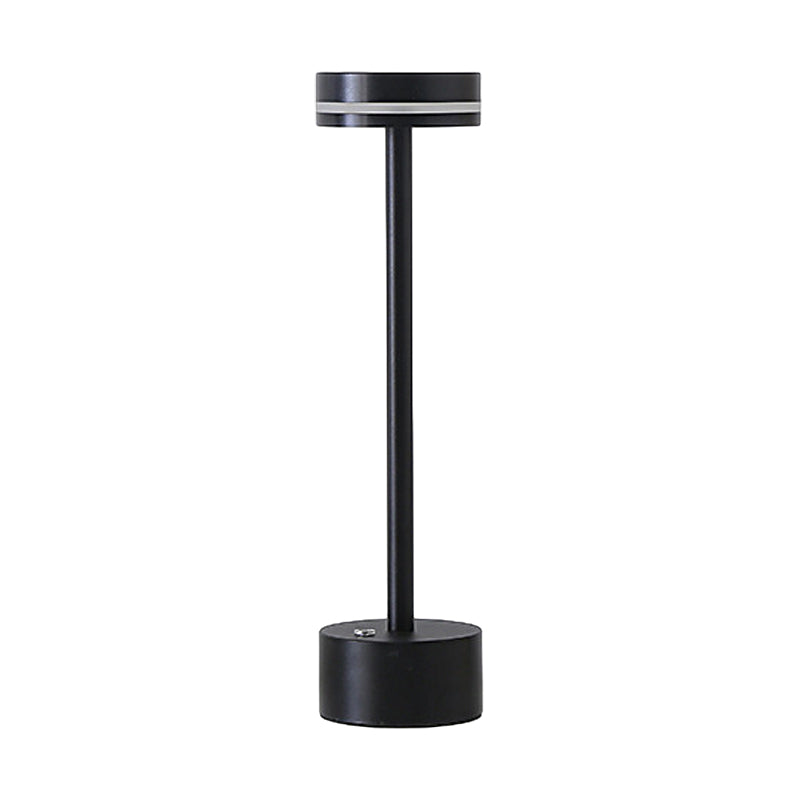 Modern Cordless Aluminum Rod LED Table Lamp with Touch Dimming Sensor