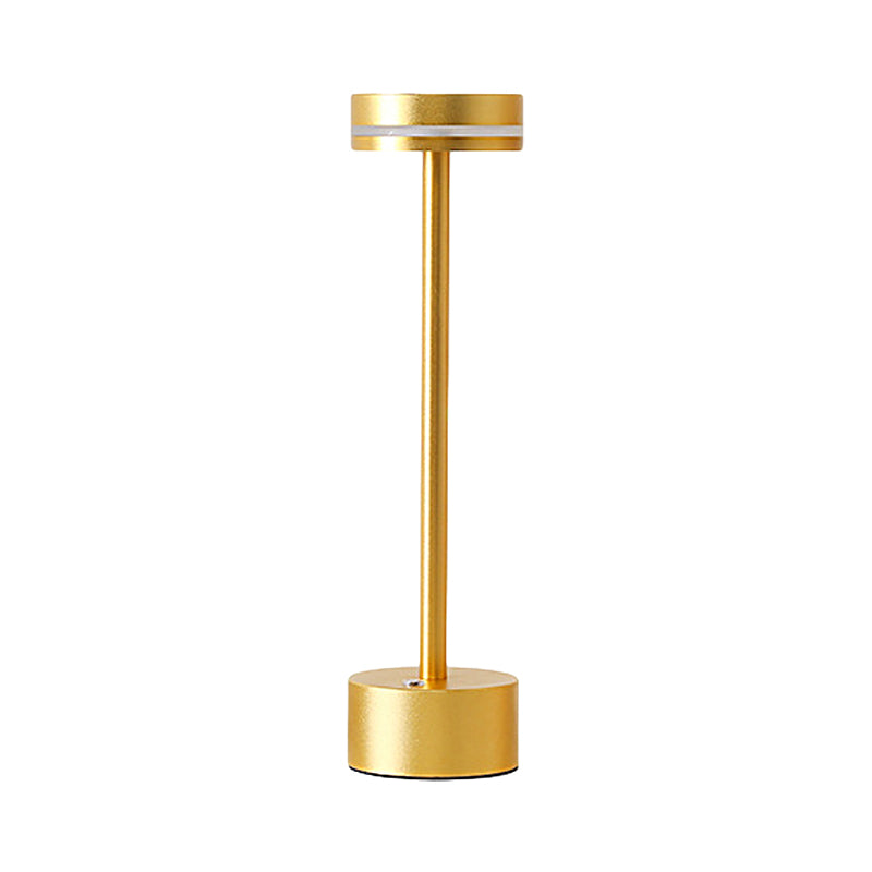 Modern Cordless Aluminum Rod LED Table Lamp with Touch Dimming Sensor
