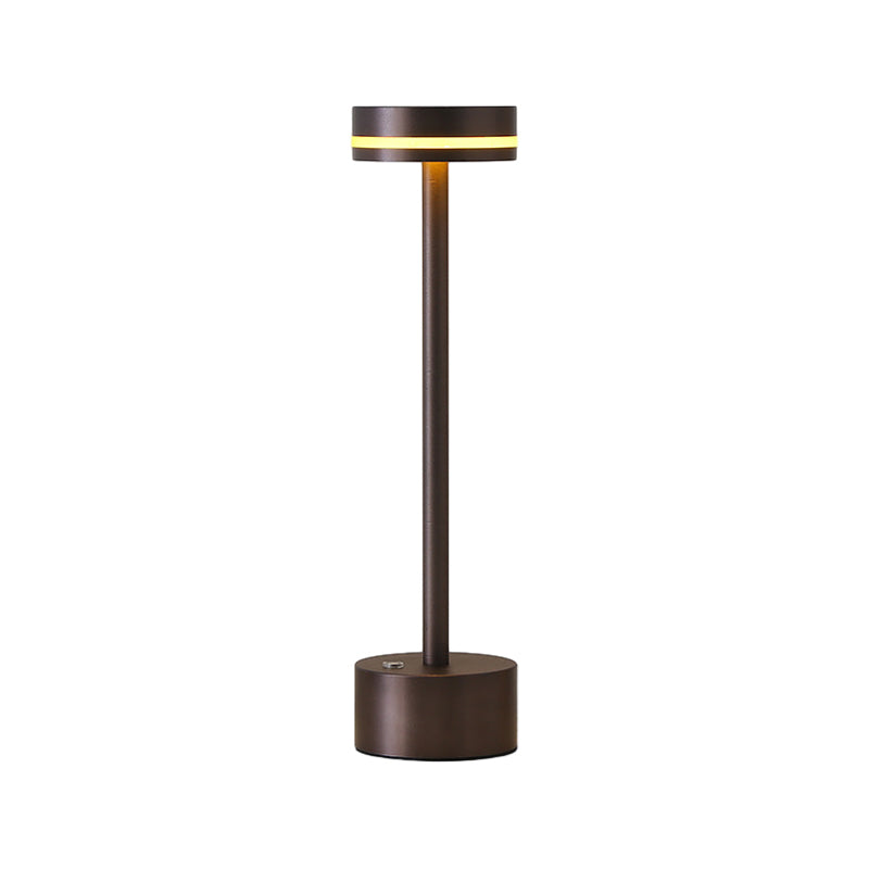 Modern Cordless Aluminum Rod LED Table Lamp with Touch Dimming Sensor