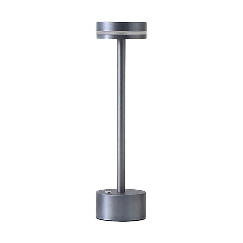 Modern Cordless Aluminum Rod LED Table Lamp with Touch Dimming Sensor