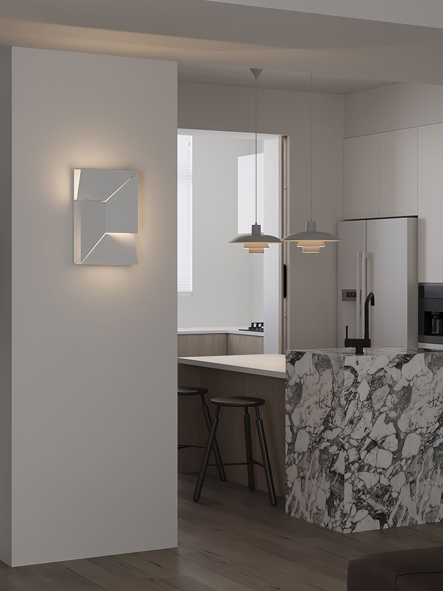 Modern Cordless LED Wall Sconce Matte White Aluminum Rechargeable Decorative Lighting