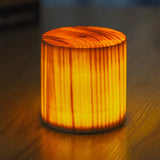 Modern Cordless Solid Wood Cube Table Lamp Rechargeable LED Accent Night Light for Living Room