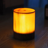 Modern Cordless Solid Wood Cube Table Lamp Rechargeable LED Accent Night Light for Living Room