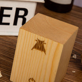 Modern Cordless Solid Wood Cube Table Lamp Rechargeable LED Accent Night Light for Living Room