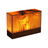 Modern Cordless Solid Wood Cube Table Lamp Rechargeable LED Accent Night Light for Living Room