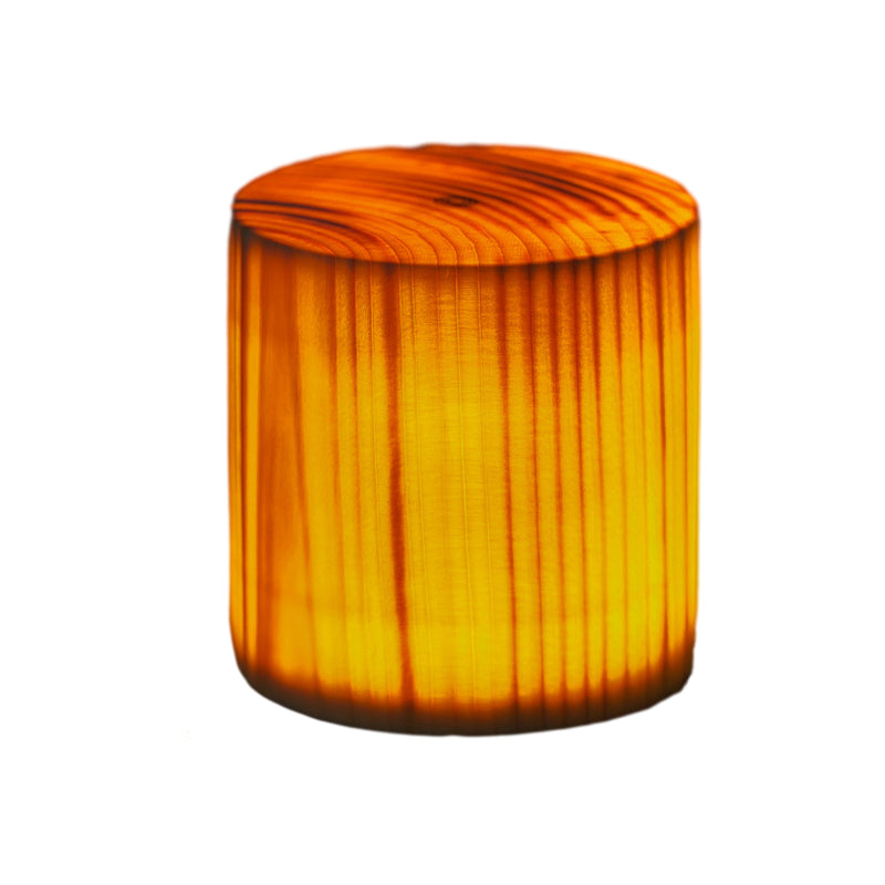 Modern Cordless Solid Wood Cube Table Lamp Rechargeable LED Accent Night Light for Living Room