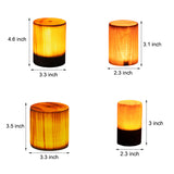 Modern Cordless Solid Wood Cube Table Lamp Rechargeable LED Accent Night Light for Living Room