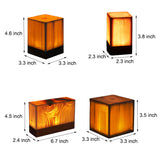 Modern Cordless Solid Wood Cube Table Lamp Rechargeable LED Accent Night Light for Living Room