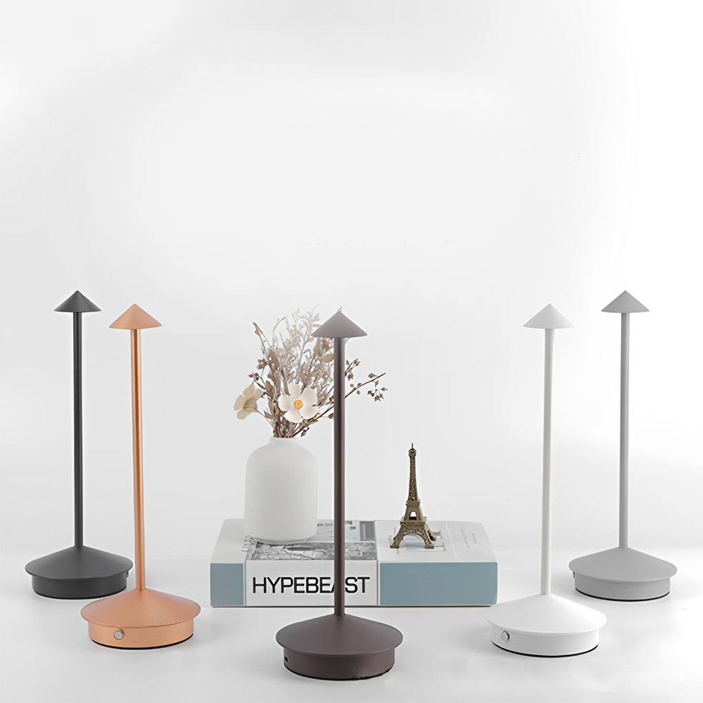Modern Cordless Triangle LED Table Lamp Portable Dimmable Desk Light for Bedroom