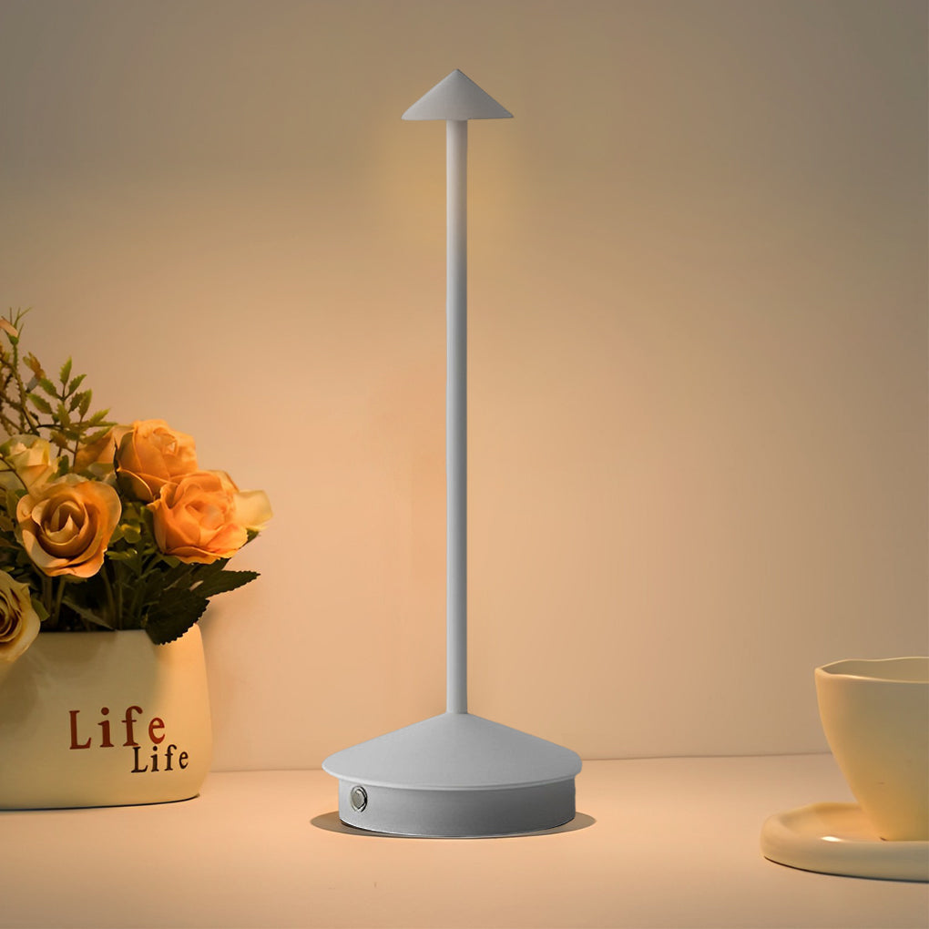 Modern Cordless Triangle LED Table Lamp Portable Dimmable Desk Light for Bedroom