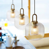 Modern Covent Handblown Glass Pendant Light Gold Metal Hanging Fixture for Kitchen and Dining Room