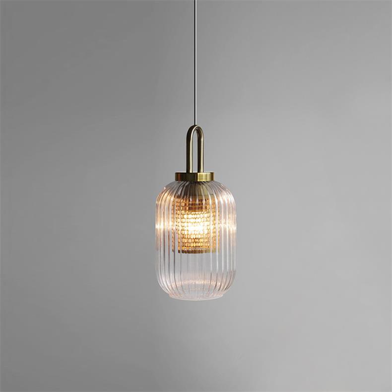 Modern Covent Handblown Glass Pendant Light Gold Metal Hanging Fixture for Kitchen and Dining Room
