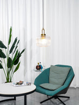 Modern Covent Handblown Glass Pendant Light Gold Metal Hanging Fixture for Kitchen and Dining Room