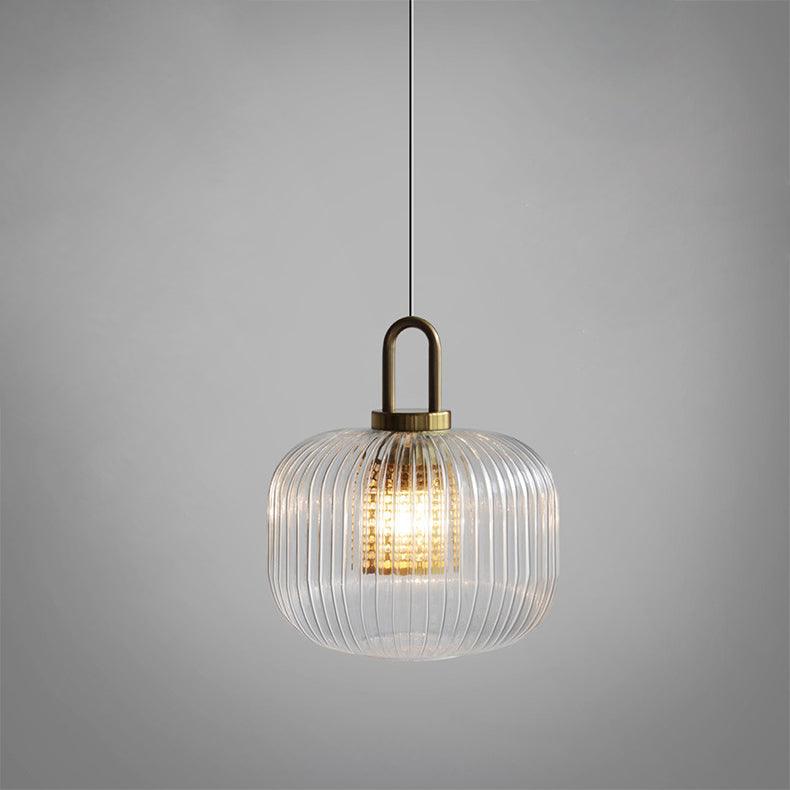 Modern Covent Handblown Glass Pendant Light Gold Metal Hanging Fixture for Kitchen and Dining Room