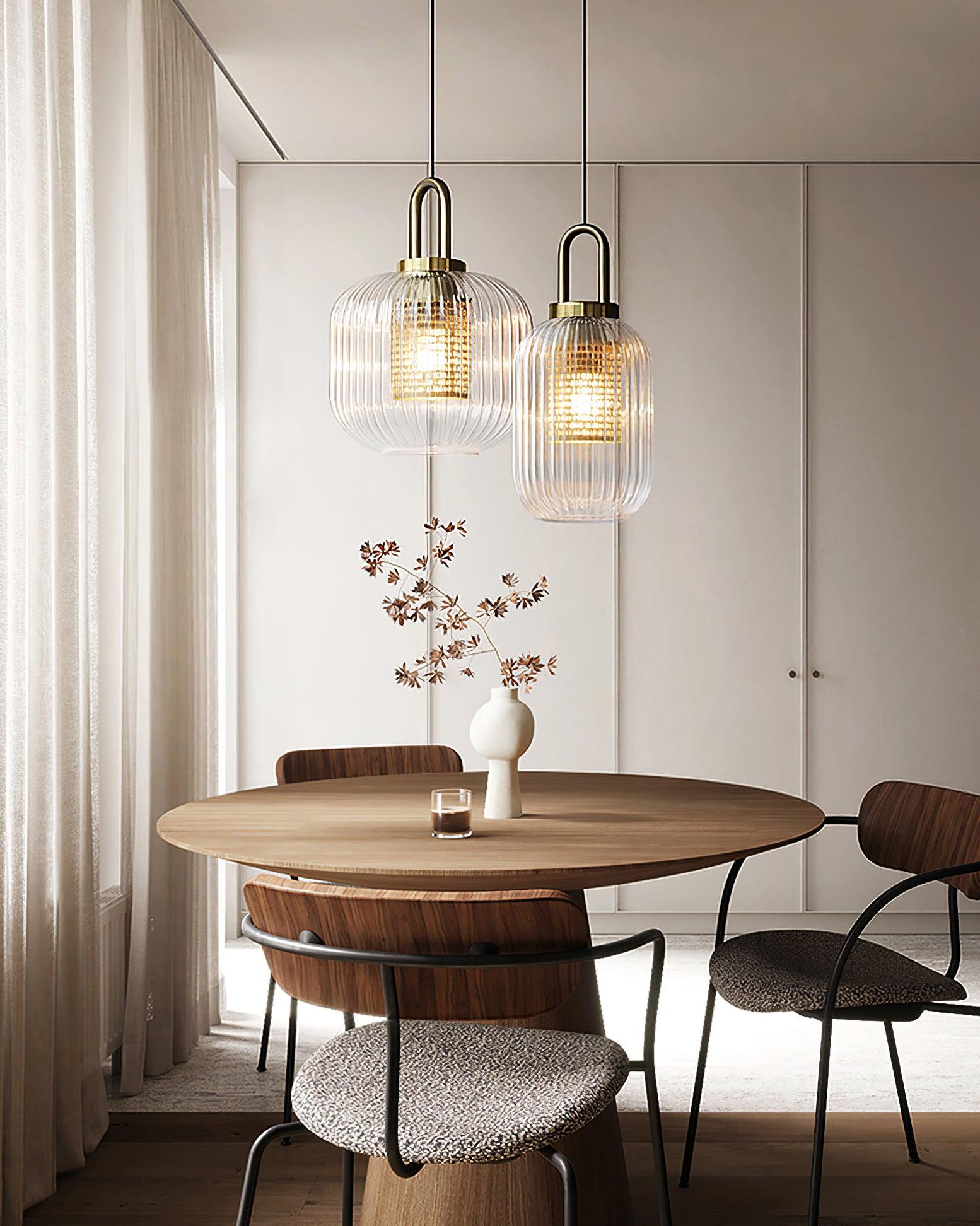 Modern Covent Handblown Glass Pendant Light Gold Metal Hanging Fixture for Kitchen and Dining Room