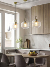 Modern Covent Handblown Glass Pendant Light Gold Metal Hanging Fixture for Kitchen and Dining Room
