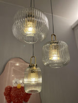 Modern Covent Handblown Glass Pendant Light Gold Metal Hanging Fixture for Kitchen and Dining Room
