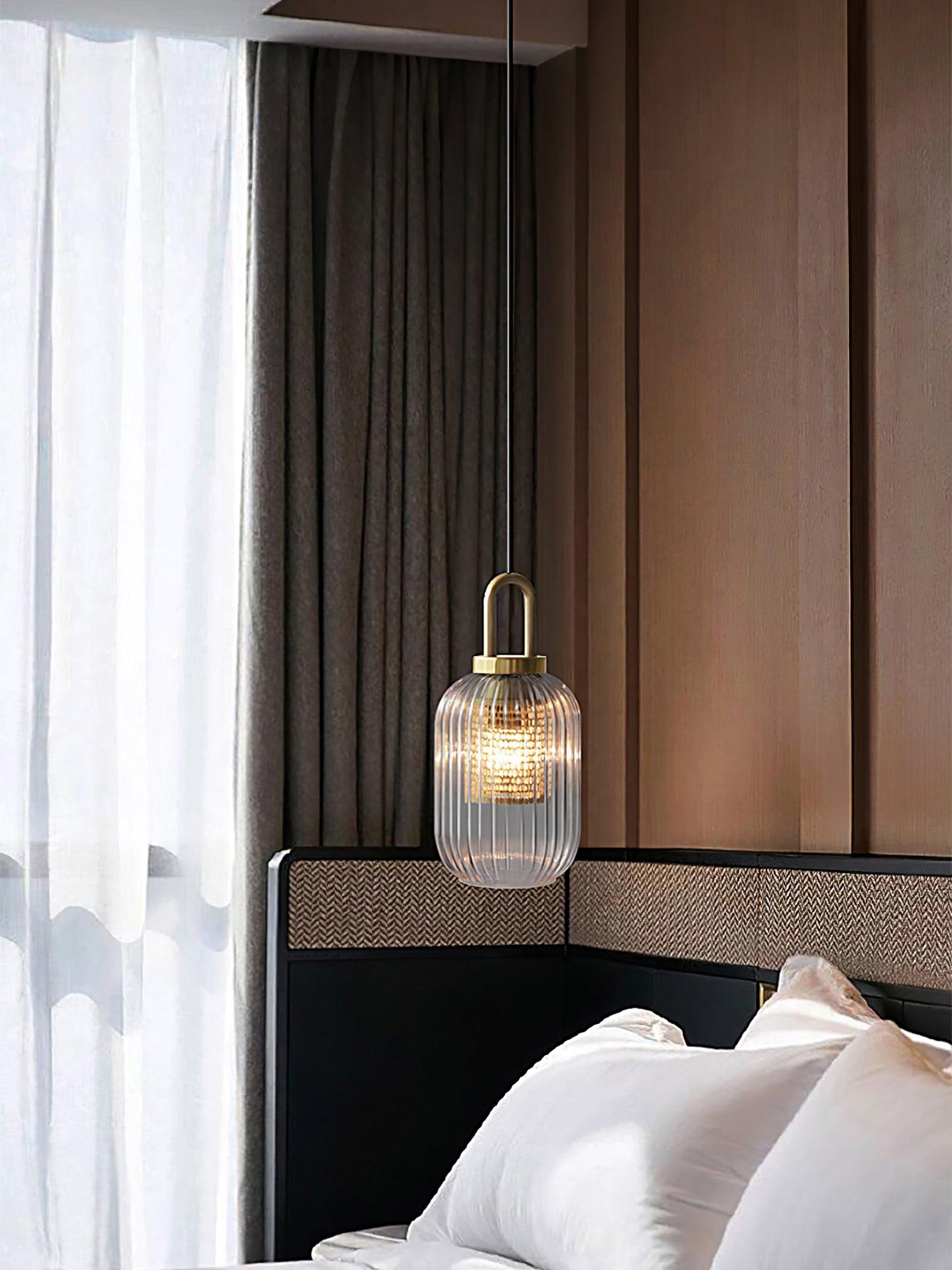 Modern Covent Handblown Glass Pendant Light Gold Metal Hanging Fixture for Kitchen and Dining Room