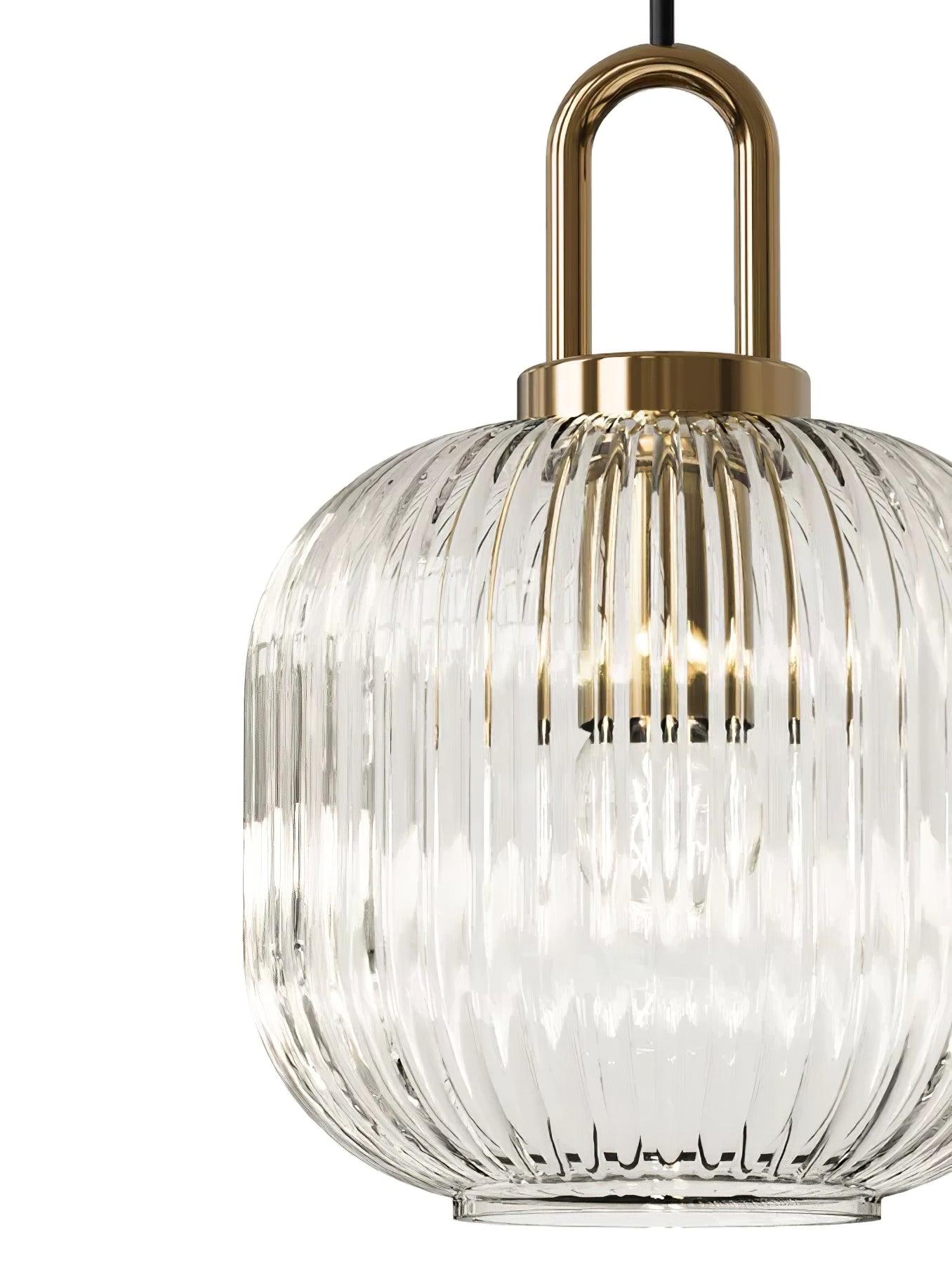 Modern Covent Handblown Glass Pendant Light Gold Metal Hanging Fixture for Kitchen and Dining Room