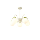Modern Cream Cherry Glass Shade Chandelier for Living Dining Bedroom Lighting