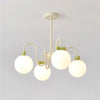 Modern Cream Cherry Glass Shade Chandelier for Living Dining Bedroom Lighting