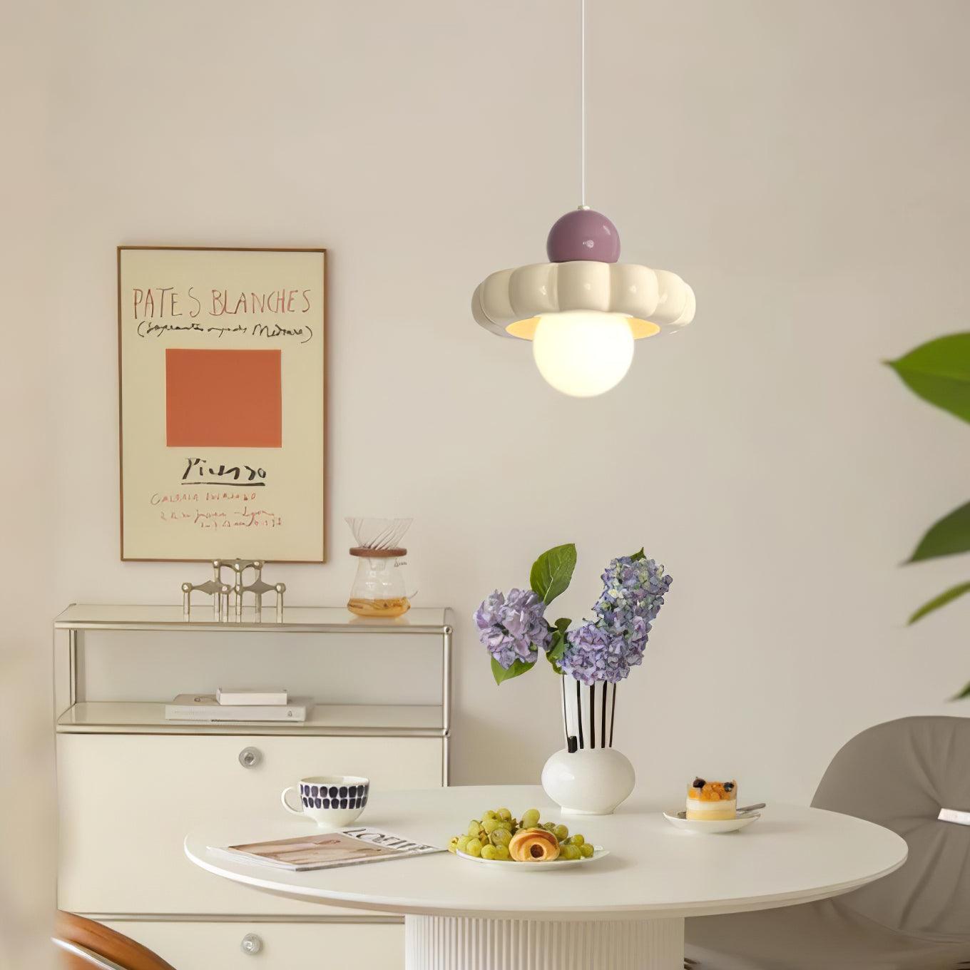 Modern Cream Cloud Pendant Light Resin Hanging Ceiling Lamp for Stylish Interior Decor