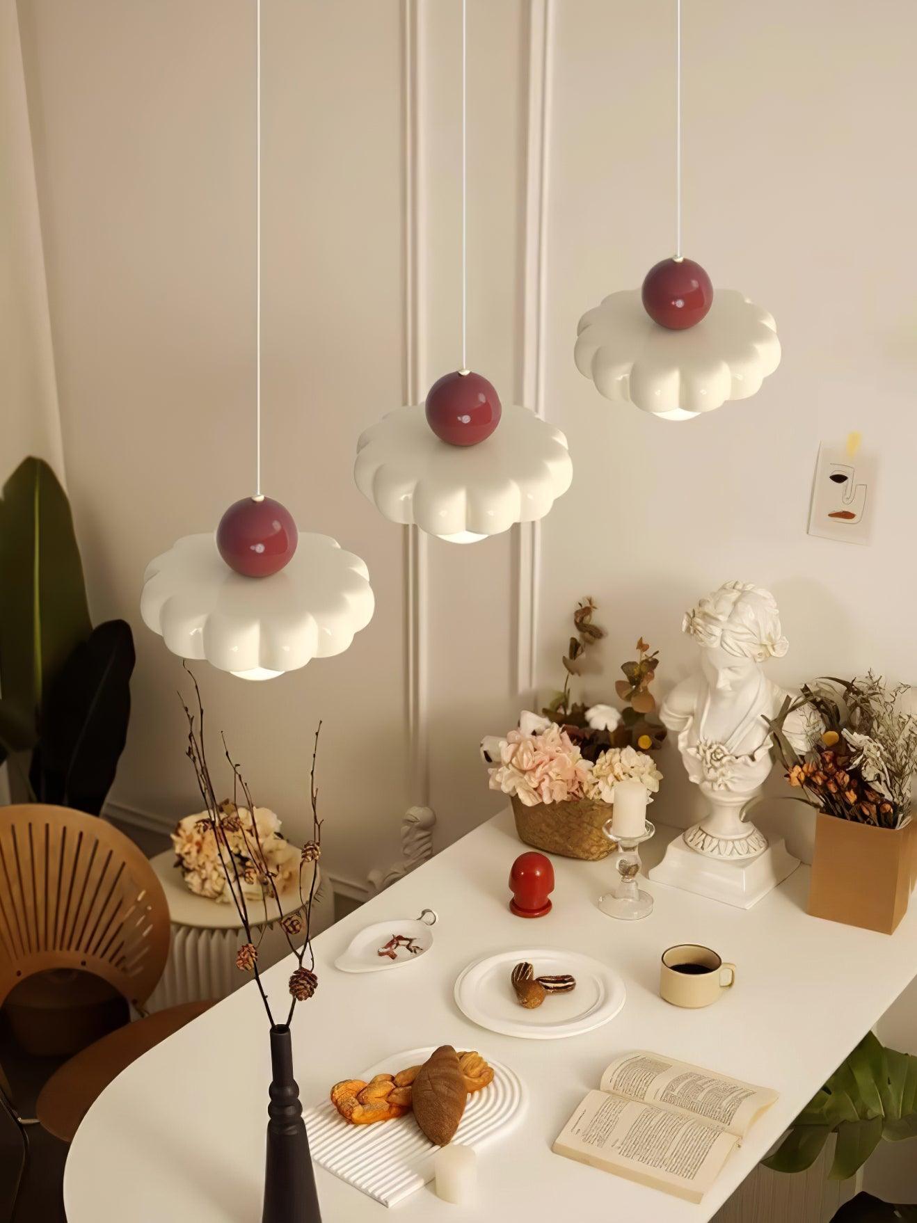 Modern Cream Cloud Pendant Light Resin Hanging Ceiling Lamp for Stylish Interior Decor