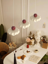 Modern Cream Cloud Pendant Light Resin Hanging Ceiling Lamp for Stylish Interior Decor
