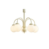 Modern Cream Glass Sphere Chandelier Elegant White Globe Ceiling Light Fixture