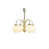 Modern Cream Glass Sphere Chandelier Elegant White Globe Ceiling Light Fixture