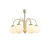 Modern Cream Glass Sphere Chandelier Elegant White Globe Ceiling Light Fixture