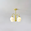 Modern Cream Pumpkin Ball Glass Chandelier Mid Century Ceiling Light Fixture