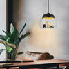 Modern Creative Animal Decor Glass Jar LED Pendant Light in Matte Black Finish