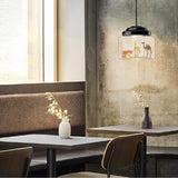Modern Creative Animal Decor Glass Jar LED Pendant Light in Matte Black Finish