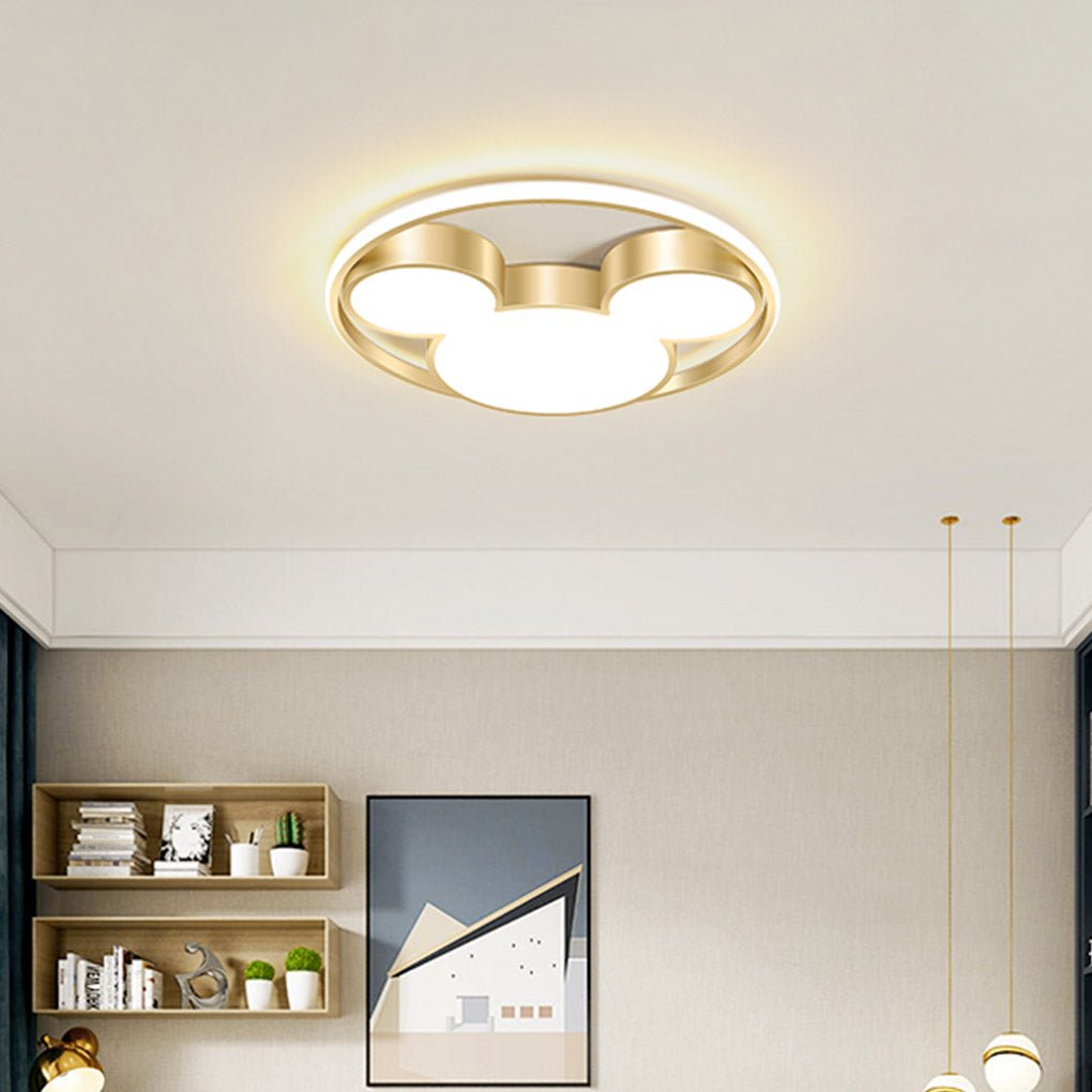Modern Energy Saving Cartoon LED Ceiling Light Three Tone Geometric Flush Mount Fixture