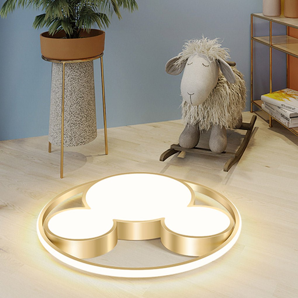 Modern Energy Saving Cartoon LED Ceiling Light Three Tone Geometric Flush Mount Fixture