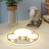 Modern Energy Saving Cartoon LED Ceiling Light Three Tone Geometric Flush Mount Fixture