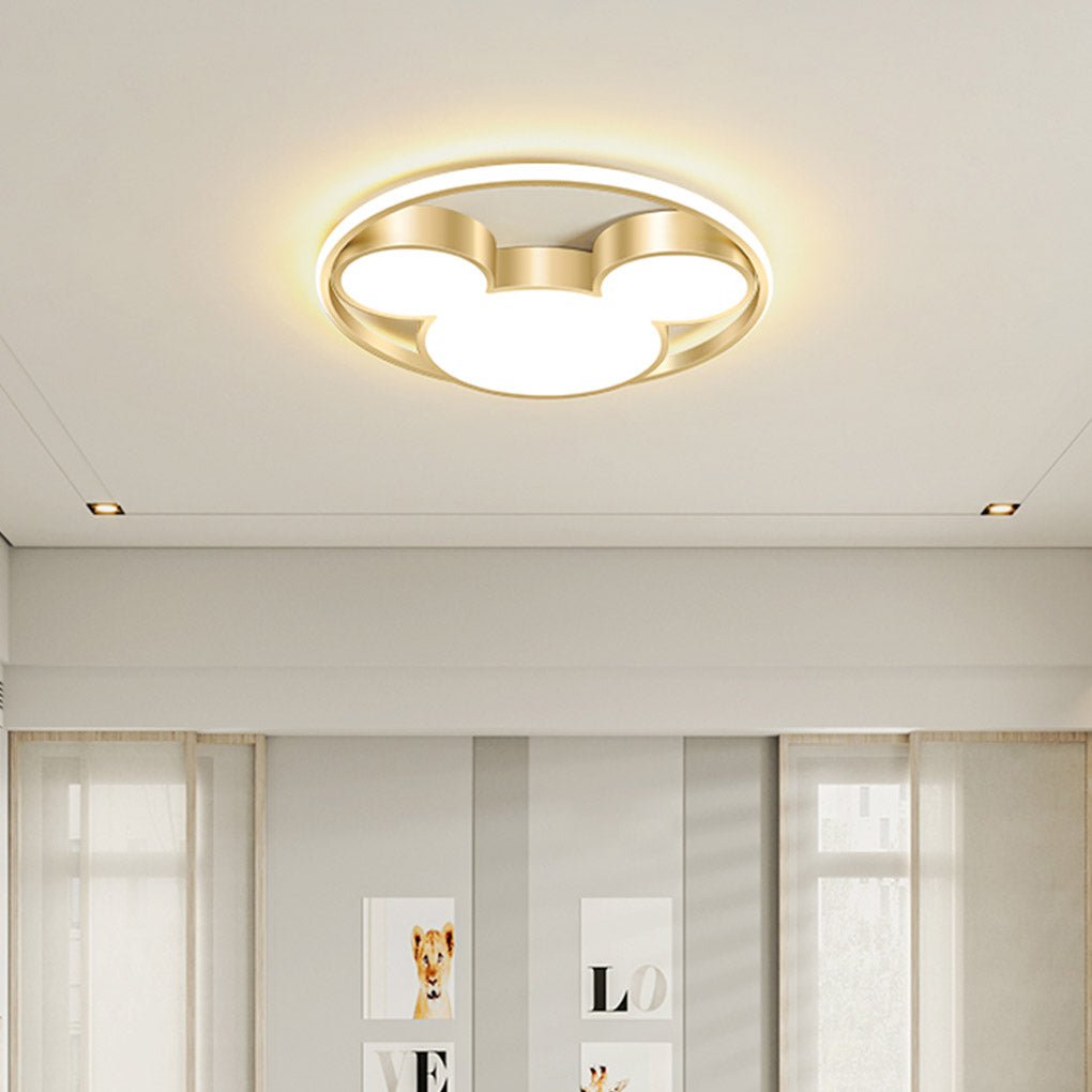 Modern Energy Saving Cartoon LED Ceiling Light Three Tone Geometric Flush Mount Fixture