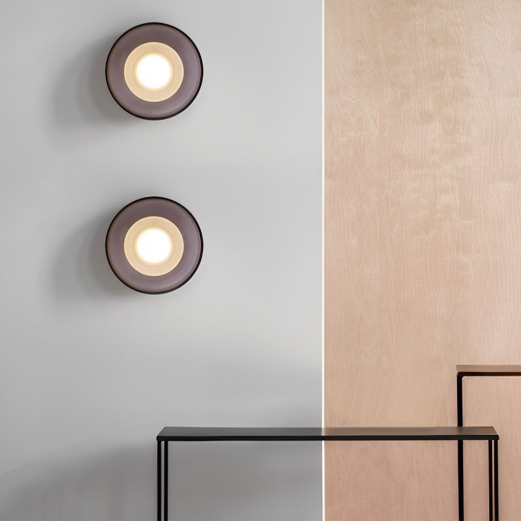 Modern Creative Round Glass LED Wall Sconce Light for Living Room and Corridor