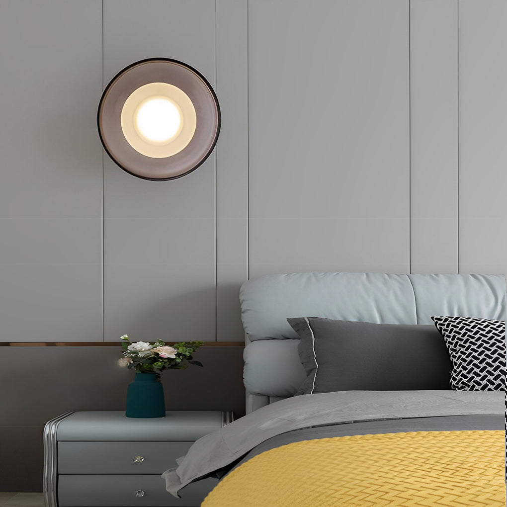 Modern Creative Round Glass LED Wall Sconce Light for Living Room and Corridor