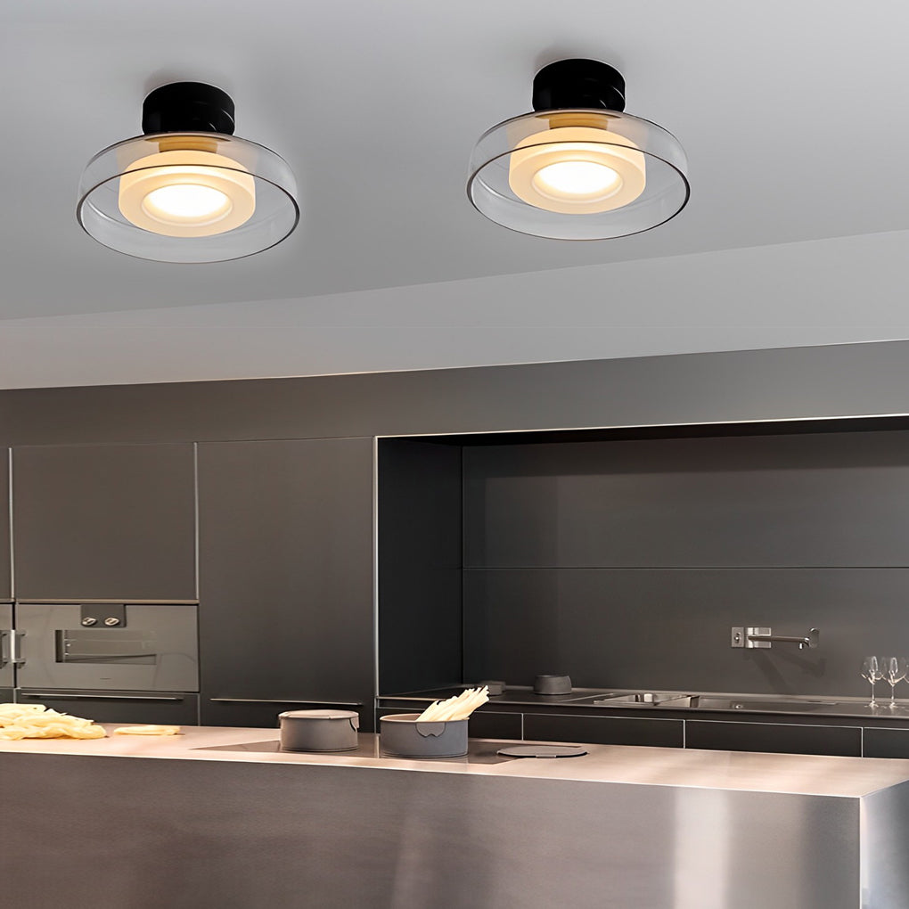 Modern Creative Round Glass LED Wall Sconce Light for Living Room and Corridor