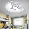 Modern Star and Moon LED Ceiling Light Dimmable Creative Flush Mount Lamp for Kids Bedroom Nursery