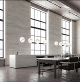 Modern Crescent Brass Pendant Light with Opal Globe Shade and Brushed Fascia