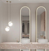 Modern Crescent Brass Pendant Light with Opal Globe Shade and Brushed Fascia