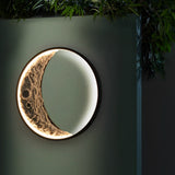 Modern Crescent Moon LED Outdoor Wall Sconce Waterproof Resin Light
