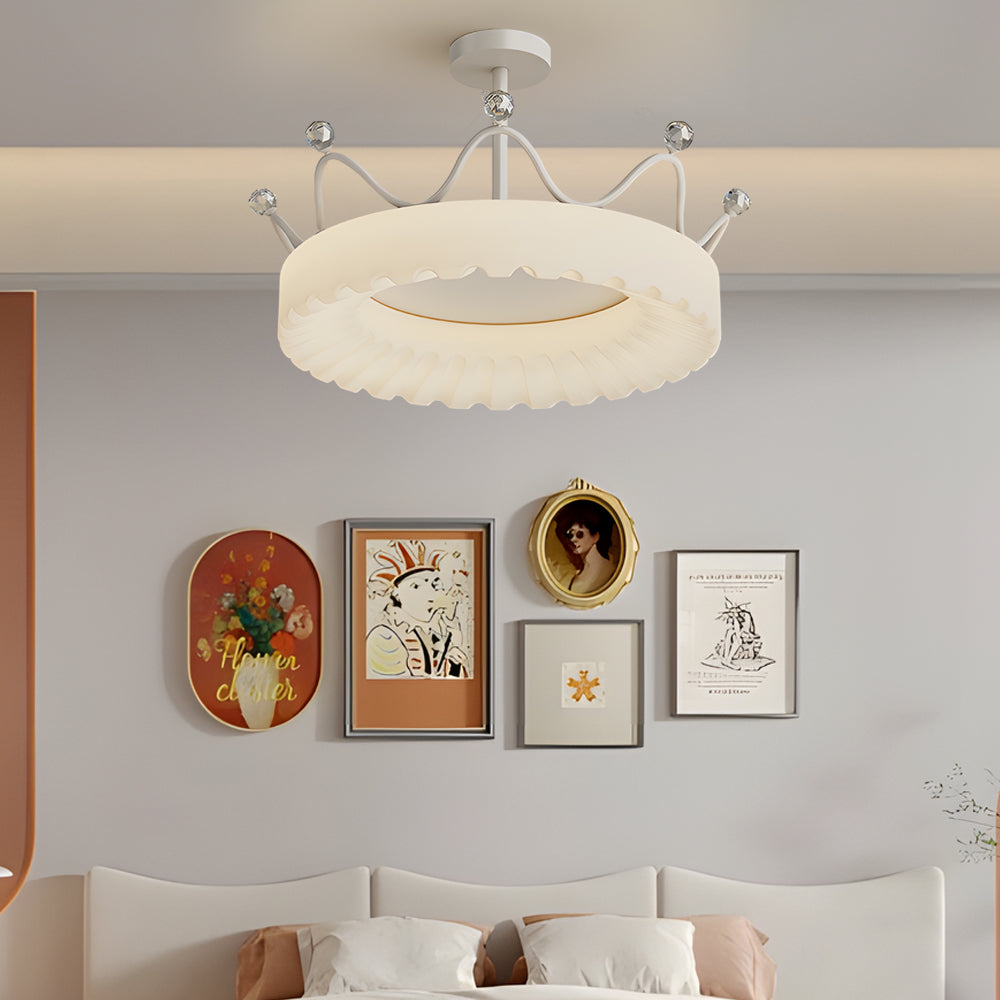 Modern Crown Design LED Ceiling Lamp with Three Step Dimming for Luxury Home Interiors