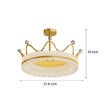 Modern Crown Design LED Ceiling Lamp with Three Step Dimming for Luxury Home Interiors