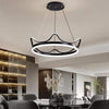 Modern Crown Design LED Ring Chandelier Dimmable Round Pendant Light for Living Dining Room
