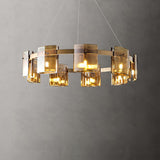 Modern Crown Glass LED Chandelier Elegant Pendant Ceiling Light for Living and Dining Rooms