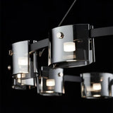 Modern Crown Glass LED Chandelier Elegant Pendant Ceiling Light for Living and Dining Rooms